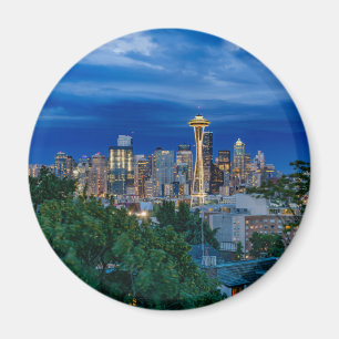 Seattle-Skyline an der Dämmerung Magnet