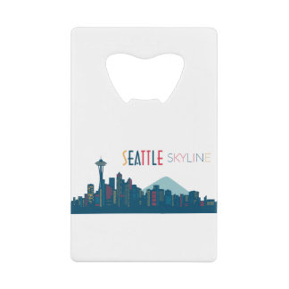Seattle Skyline Blue Geldbeutel Flaschenöffner