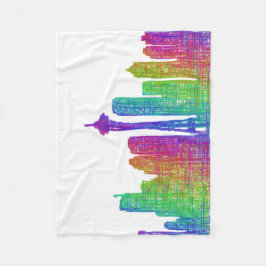 Seattle-Skyline Fleecedecke