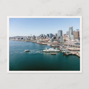Seattle Skyline Foto Luftbild Downtown  Postkarte
