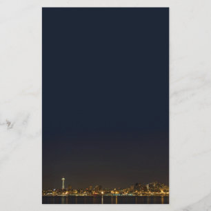 Seattle Skyline in der Nacht Briefpapier