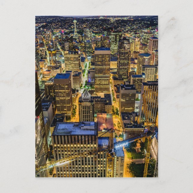 Seattle Skyline in Dusk Postkarte (Vorderseite)
