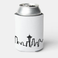Seattle Skyline in schwarzer Tinte