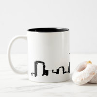 Seattle Skyline in schwarzer Tinte
