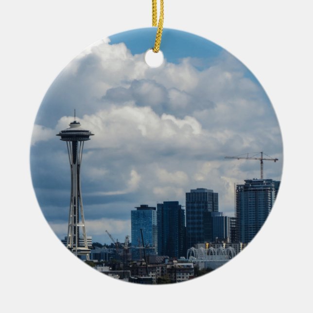 Seattle-Skyline Keramik Ornament (Vorne)
