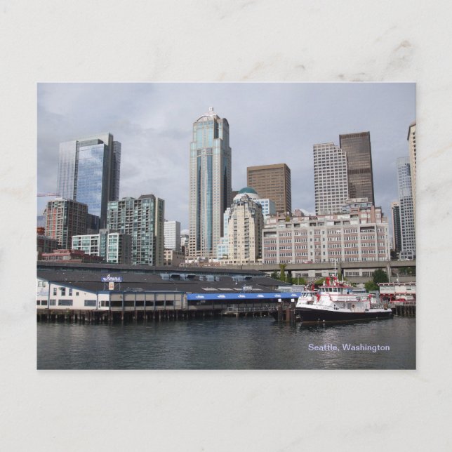Seattle Skyline Postkarte (Vorderseite)
