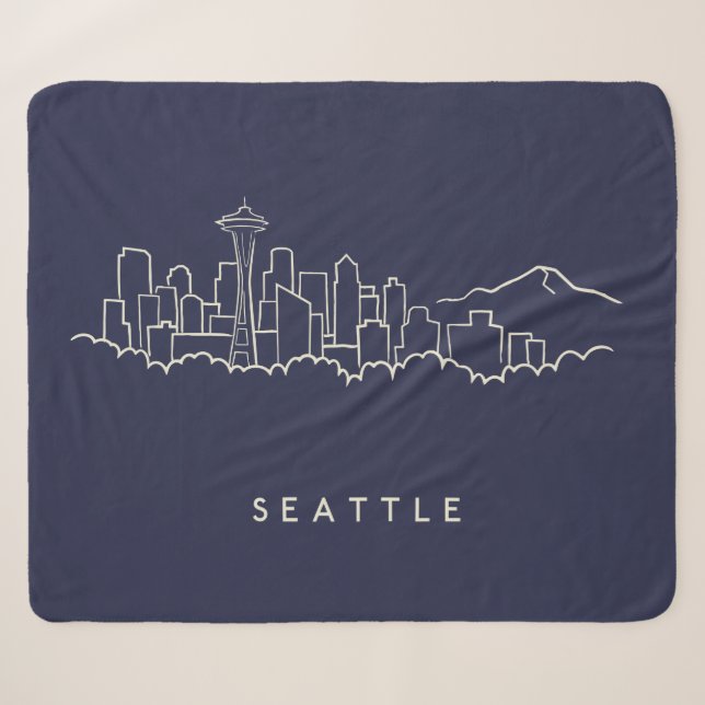 Seattle-Skyline Sherpadecke (Vorderseite (Horizontal))