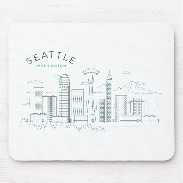 Seattle Skyline Stroke Mousepad (Vorne)