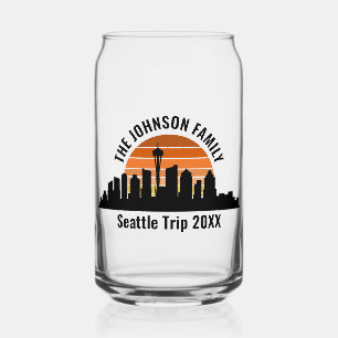 Seattle Skyline Sunset Custom Family Trip Dosenglas