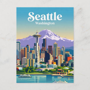 Seattle Skyline USA Postkarte