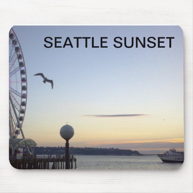SEATTLE-SONNENUNTERGANG-MAUSUNTERLAGE MOUSEPAD (Vorne)