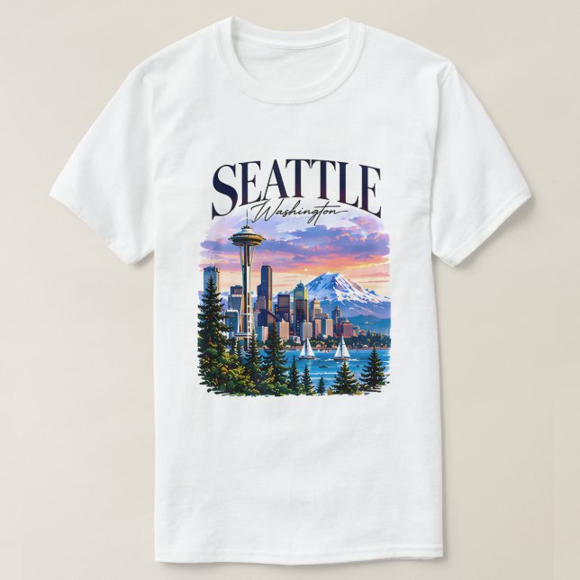 Seattle Space Needle Reise Grafik T-Shirt (Design vorne)