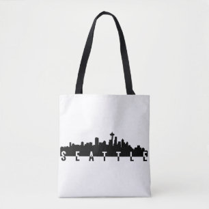 Seattle-Stadt Skyline-Silhouetteschwarzform americ Tasche