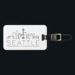 Seattle Stylized City Skyline Gepäckmarke Gepäckanhänger<br><div class="desc">Das einzigartige Gepäckschild,  das die wunderschöne Stadt Seattle,  WA,  darstellt,  zeigt die einzigartige Skyline der Stadt mit ihrem Namen darunter.</div>