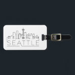 Seattle Stylized City Skyline Gepäckmarke Gepäckanhänger<br><div class="desc">Das einzigartige Gepäckschild,  das die wunderschöne Stadt Seattle,  WA,  darstellt,  zeigt die einzigartige Skyline der Stadt mit ihrem Namen darunter.</div>