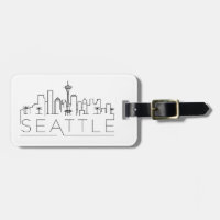 Seattle Stylized City Skyline Gepäckmarke