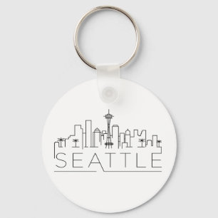 Seattle Stylized Skyline Schlüsselanhänger