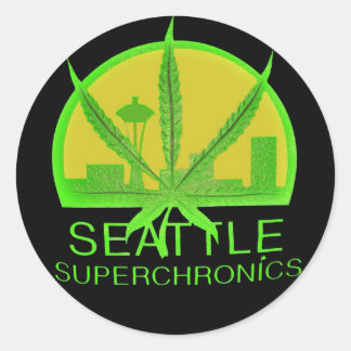 Seattle Superchronics (Schwarz) Runder Aufkleber