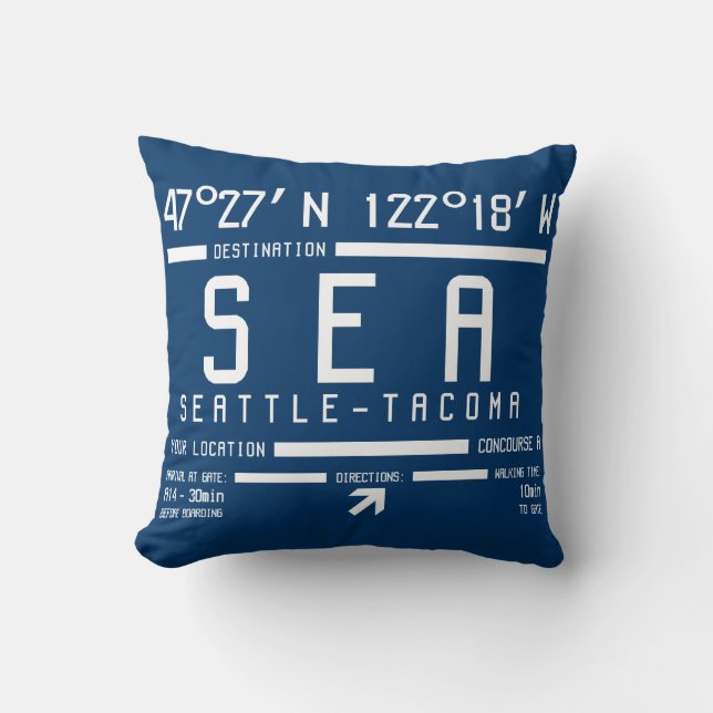 Seattle-Tacoma International Airport Code SEA Kissen (Vorderseite)