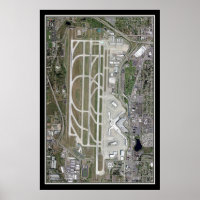 Seattle-Tacoma Intl Airport Satellite Poster Karte