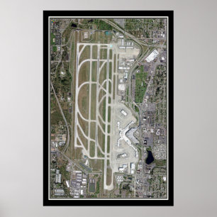 Seattle-Tacoma Intl Airport Satellite Poster Karte