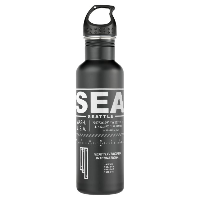 Seattle-Tacoma Int'l Airport SEA Edelstahlflasche (Vorderseite)