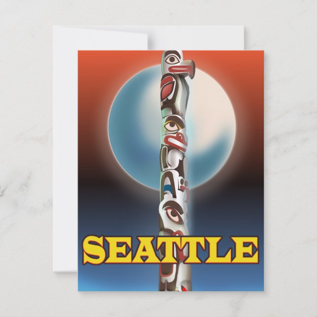Seattle Totem Pol Reiseplakat (Vorderseite)