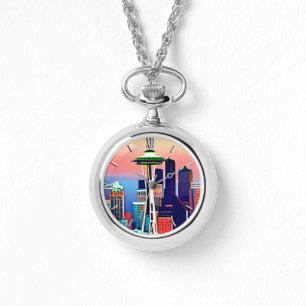 Seattle under the Dawn Sky Armbanduhr