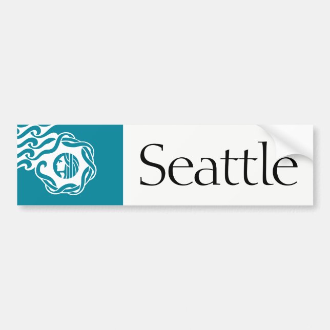 Seattle vereinfachte Stadtflaggen-Autoaufkleber Autoaufkleber (Vorne)