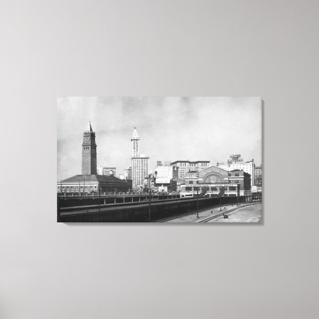 Seattle, WA - Seattle Railcenter und Smith Leinwanddruck (Vorderseite)