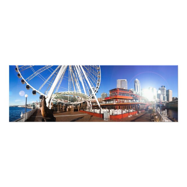 Seattle WA | Sonnenstrahl und das große Rad | 36x1 Fotodruck (Vorne)