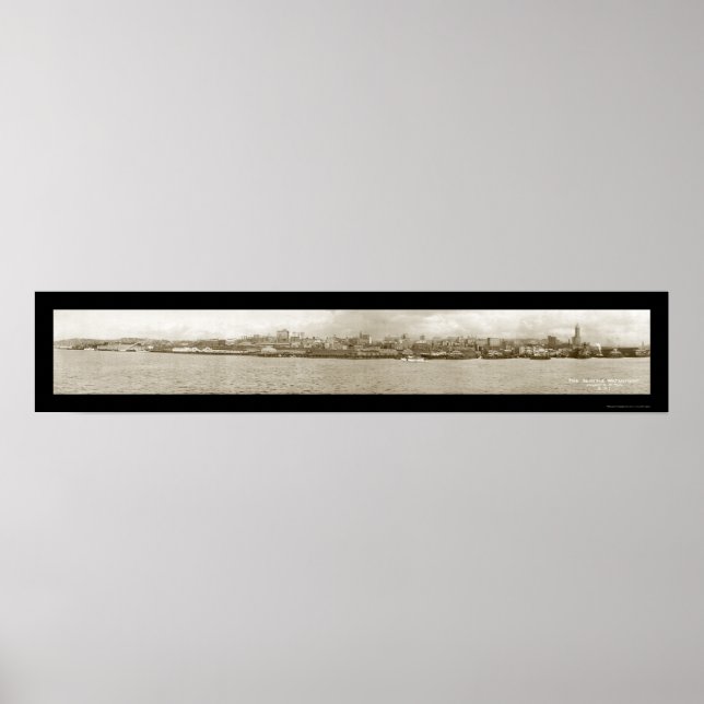 Seattle WA Waterfront Foto 1917 Poster (Vorne)