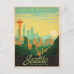 Seattle, WA   Wir haben uns bewegt Einladungspostkarte