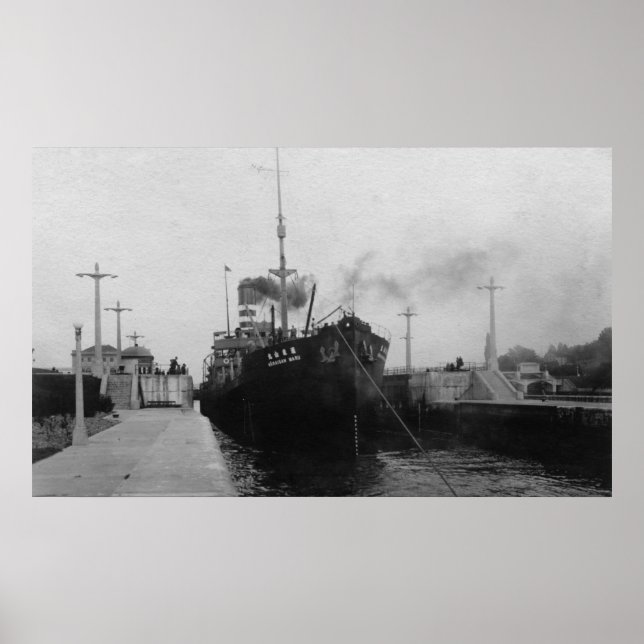 Seattle, WABallard Locks Schiffskanal Fotograf 2 Poster (Vorne)