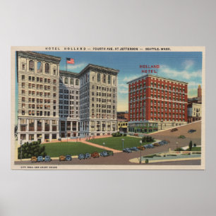 Seattle, WAHotel Holland u. städtische Gbd Poster