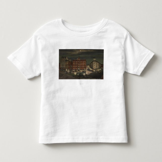 Seattle, WAPioneer Quadrat nachts Kleinkind T-shirt (Vorderseite)