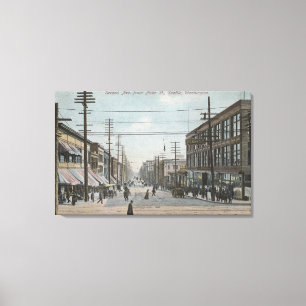 Seattle, WASecond Allee von Pike-Straße Leinwanddruck