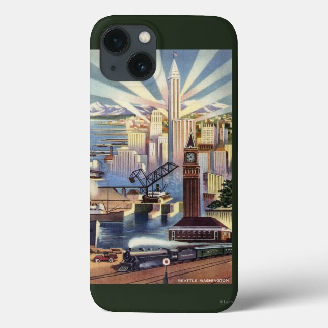 Seattle, Washington - Ansicht des Stadtzentrums Case-Mate iPhone Hülle (Rückseite)