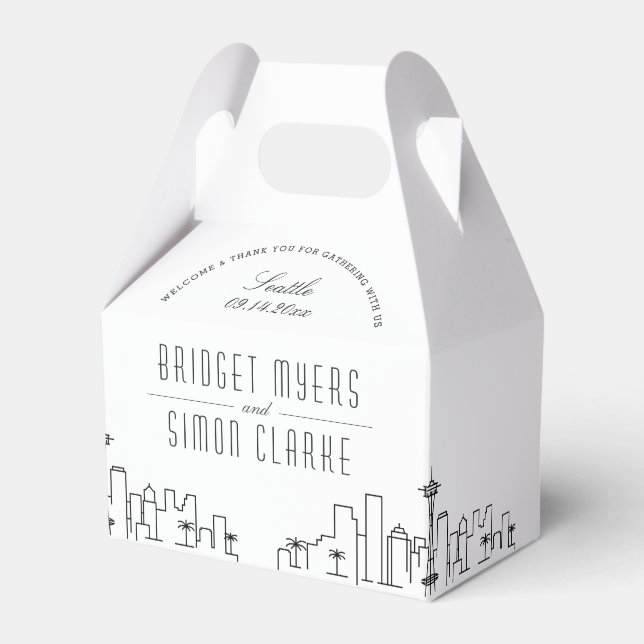Seattle, Washington | City Skyline Wedding Geschenkschachtel (Vorderseite)