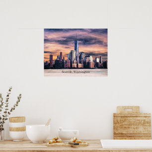 Seattle, Washington Citycape, Poster