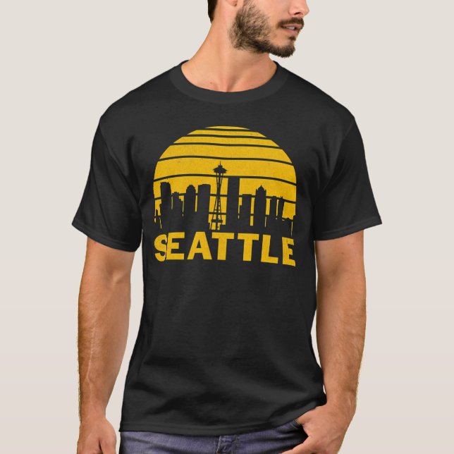 Seattle Washington Cityscape T-Shirt (Vorderseite)