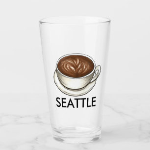 Seattle Washington Cup of Coffee Latte Barista Glas
