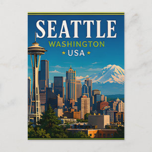 ☕ Seattle Washington Erinnerung von Space Needle ☕ Postkarte