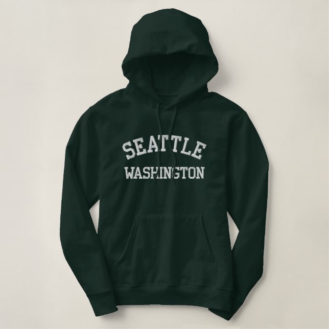 Seattle, Washington fertigte gestickten Hoodie (Design vorne)