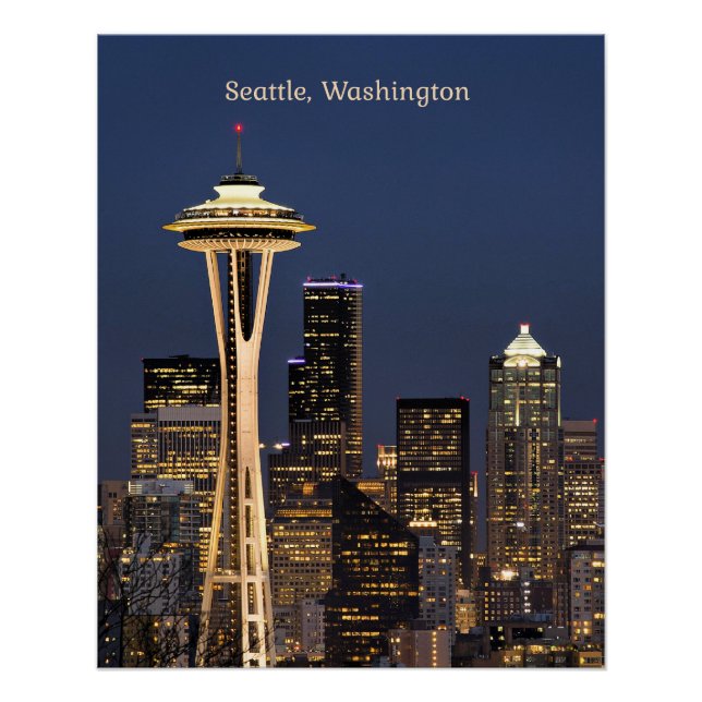 Seattle, Washington, landschaftliche Sicht Poster (Vorderseite)
