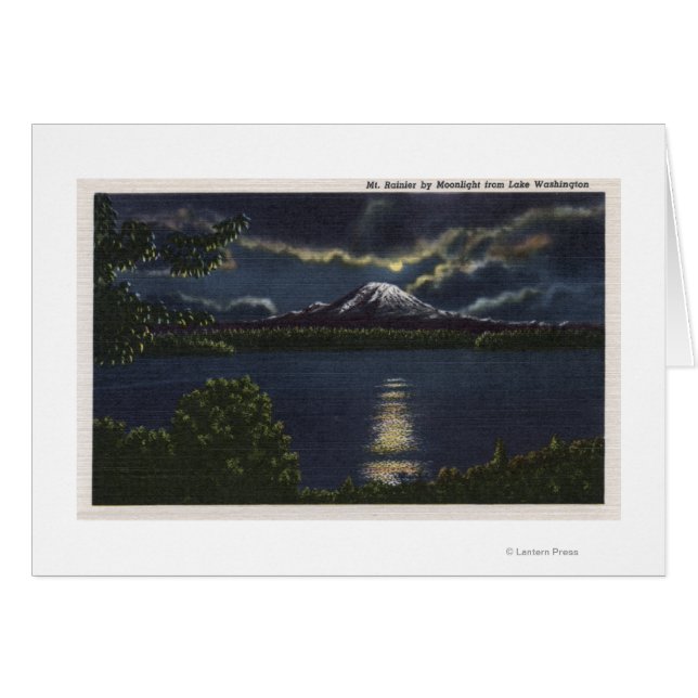 Seattle, Washington - Lune Vue sur le mont. (Devant horizontal)