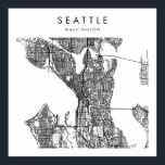 Seattle Washington Minimal Modern Street Map Poster<br><div class="desc">Seattle Washington Minimal Modern Street Map</div>