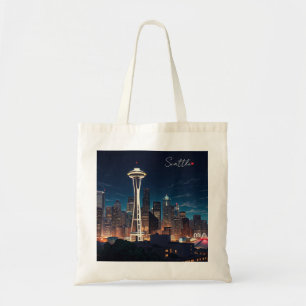 Seattle Washington Night Tragetasche