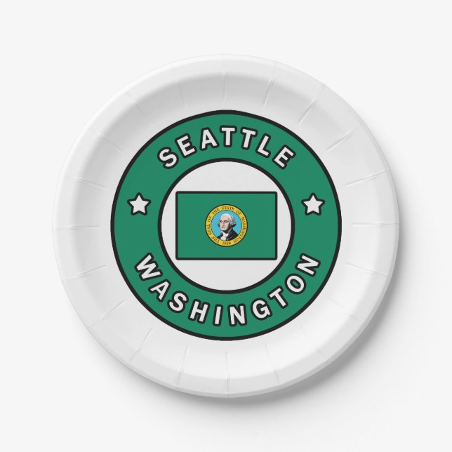 Seattle Washington Pappteller (Vorderseite)