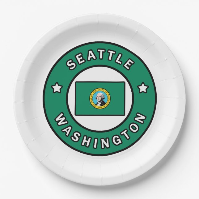 Seattle Washington Pappteller (Vorderseite)
